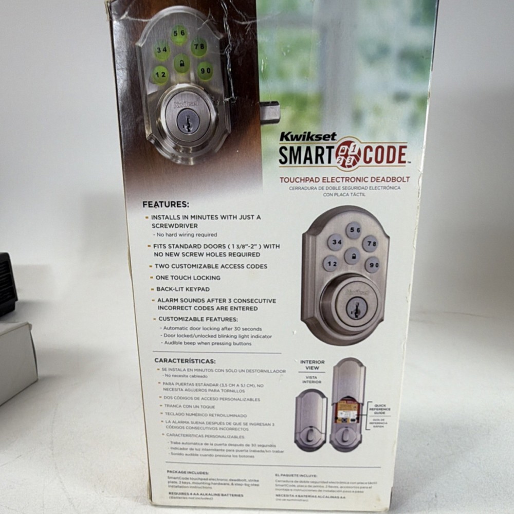 Kwikset SmartCode Silver Satin Keyless Touchpad Deadbolt Lock Front Door