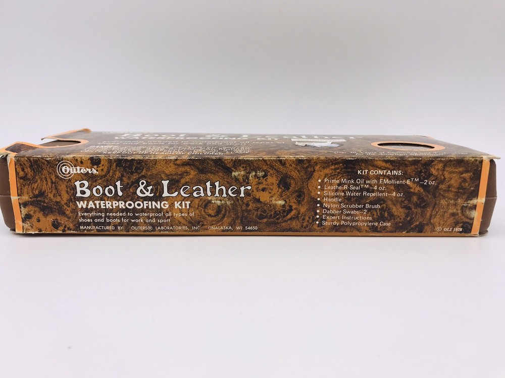 VINTAGE Outers Boot & Leather Maintenance Kit with case 1978 Plus Boot Jack