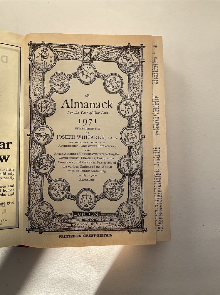 Whitaker's Almanack 1971: 103rd Edition. (A490)