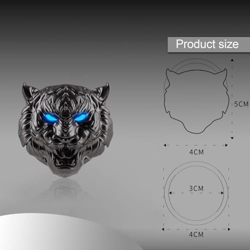 Car Push to Start Button Cover, Universal Car Engine Ignition Tiger Head Black