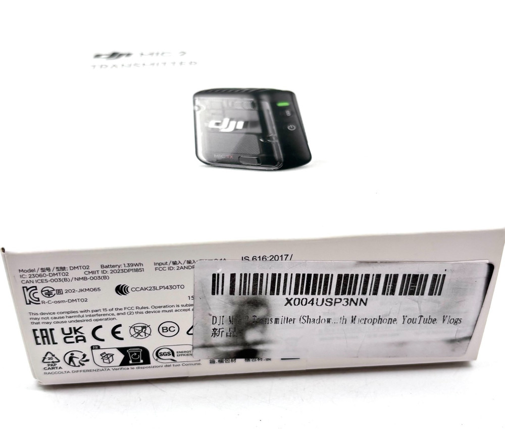 DJI Black MIC 2 Compact Transmitter Wireless Microphone