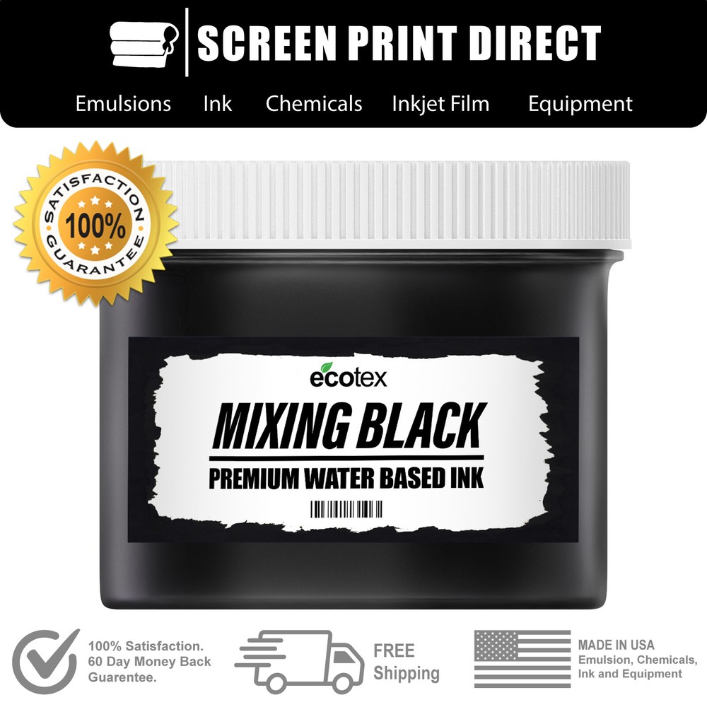 Ecotex® Mixing Black - Premium Water Based Ink for Screen Printing - All Sizes
