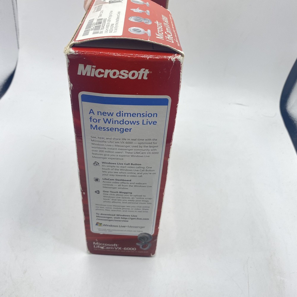 Microsoft LifeCam VX 6000 High Definition Digital Computer Camera Webcam - NEW