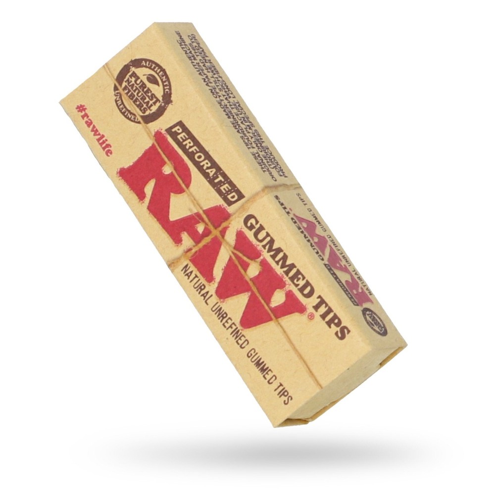 RAW Perforated Gummed Rolling Tips (24 pcs) - Full Box