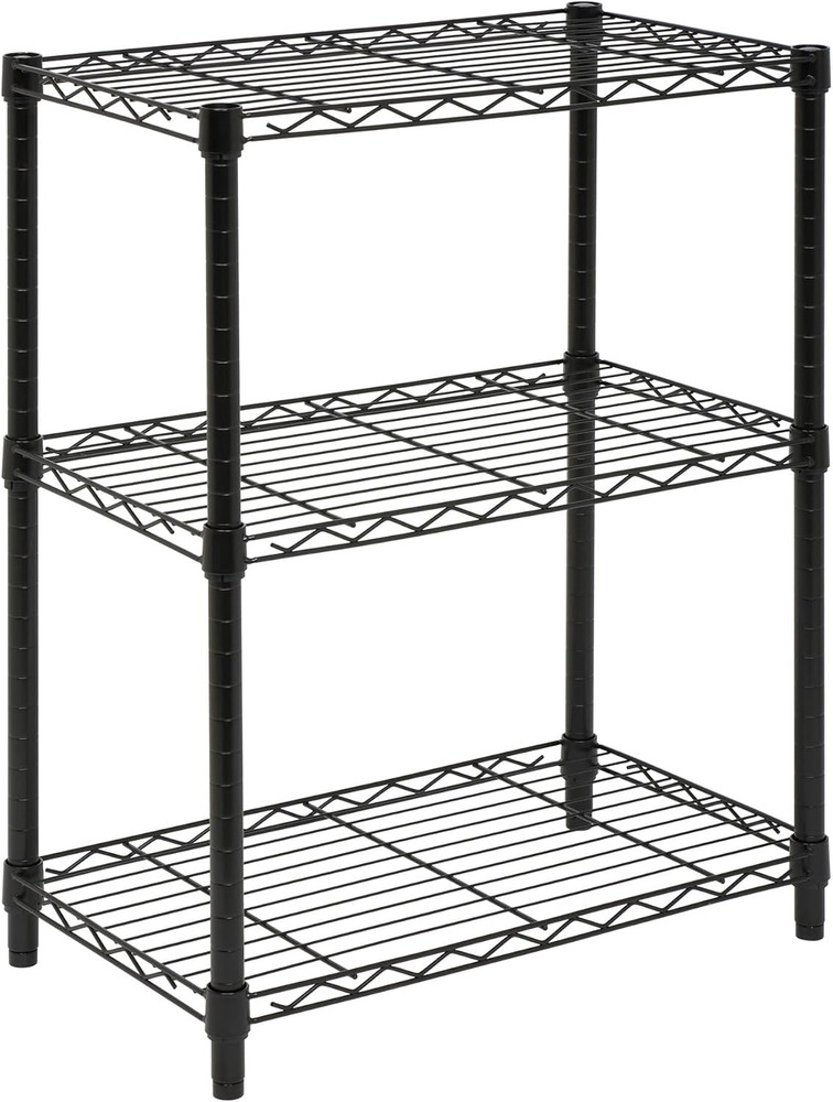3-Tier Heavy Duty Adjustable Shelving Unit, Black