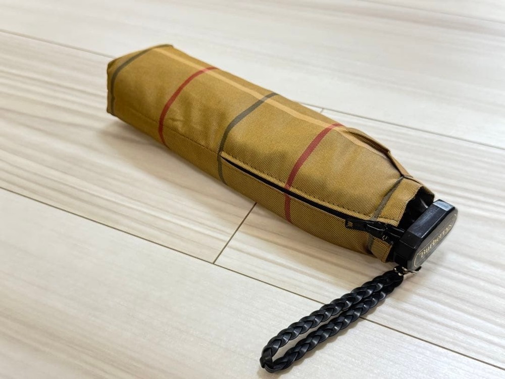 Burberry Folding Umbrella Checked Pattern Compact Ready to Use Authentic