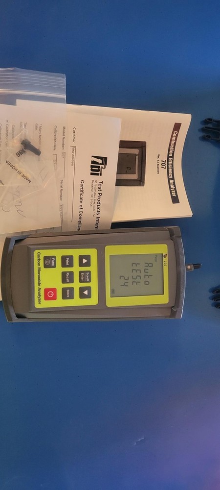 TPI 707 Carbon Monoxide Analyzer Tool With Case - Combustion Efficiency