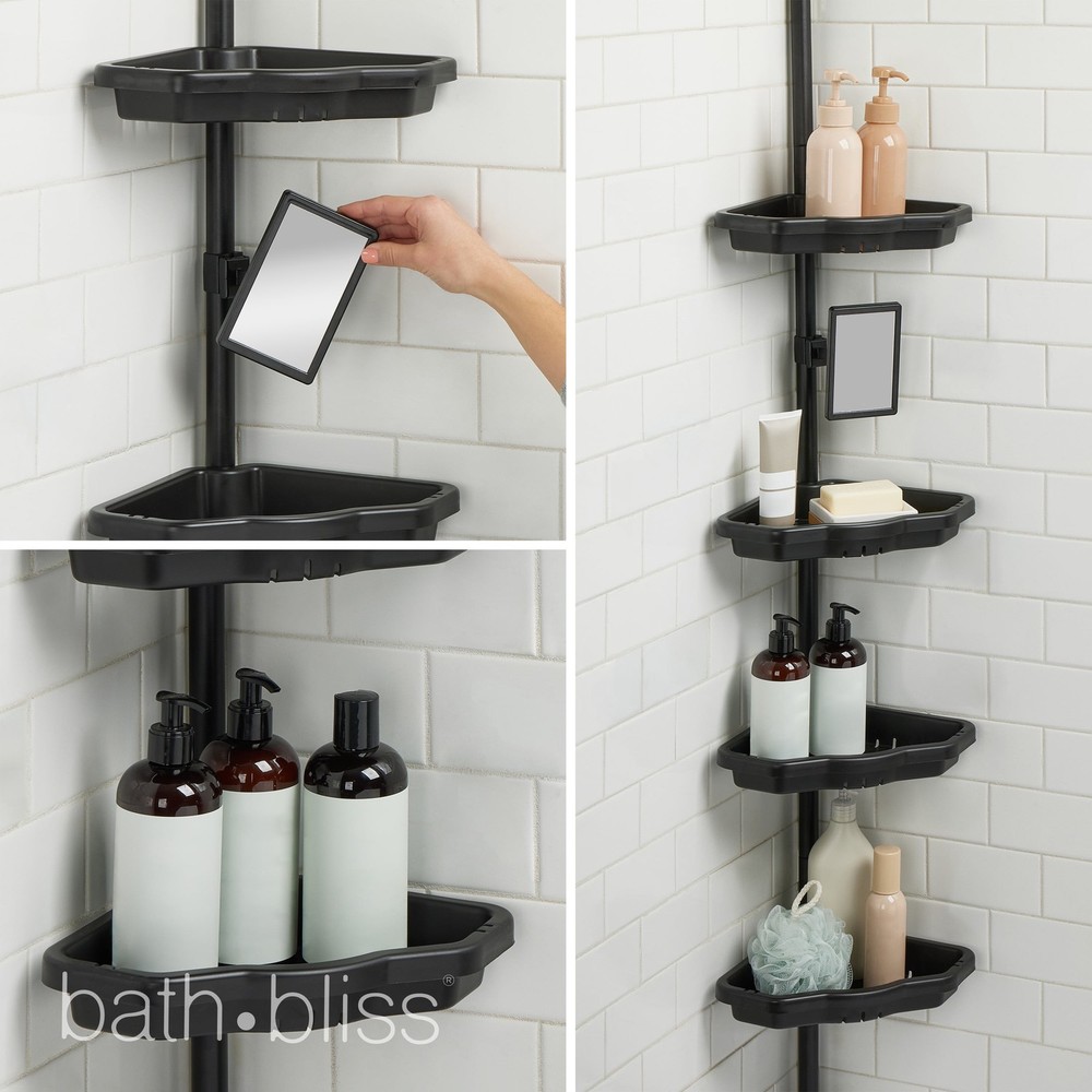 4 Tier Corner Shower Organizer in Black