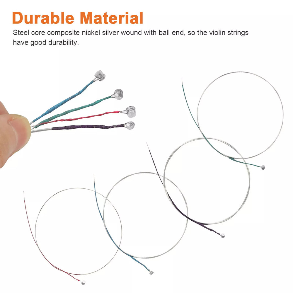 4pcs High Quality Violin Strings for Size 4/4 &3/4 Violin E A D G String