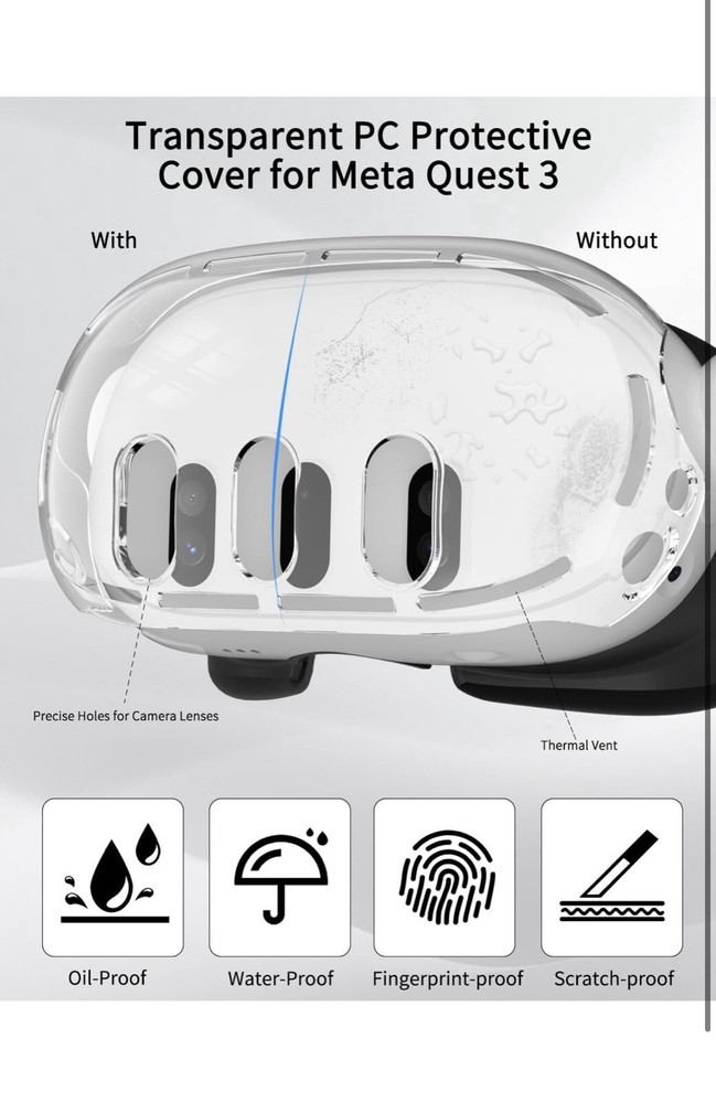 For Meta Quest 3 Console Headset Protective Case VR Game Accessory Part