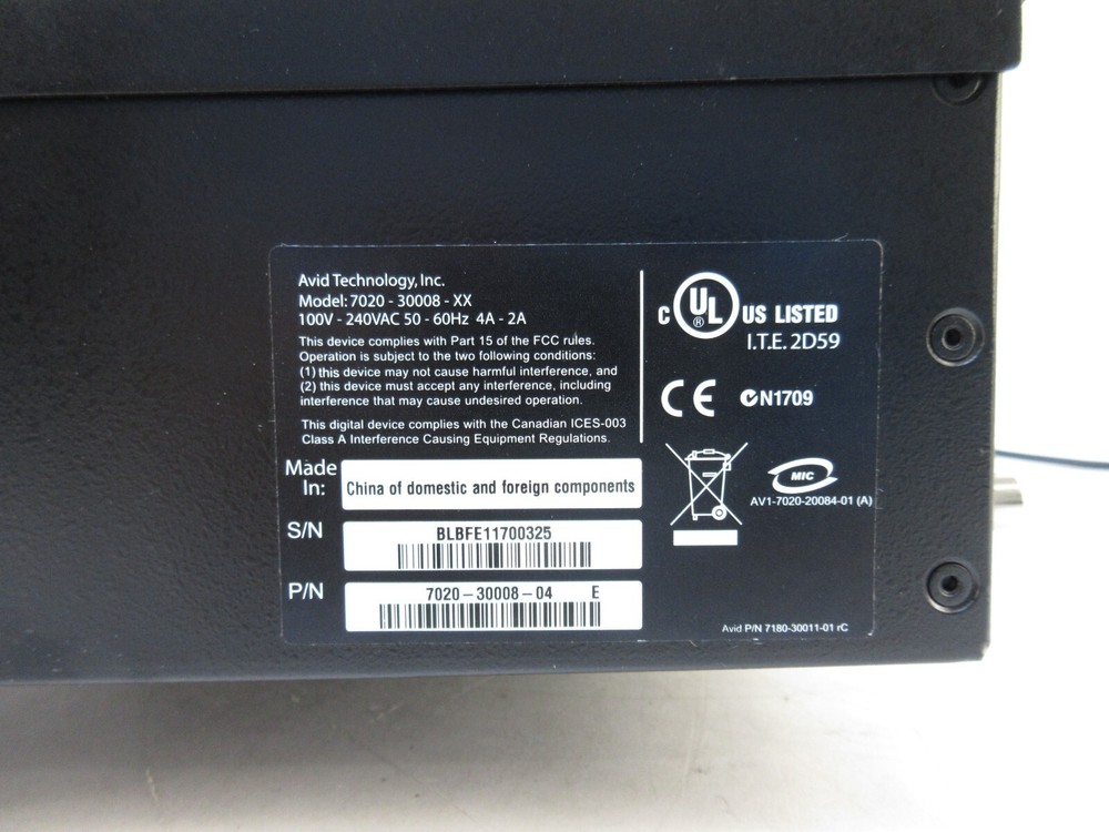 Avid Nitris DX 7020-30008-04 Rackmount External Hardware Accelerator I/O