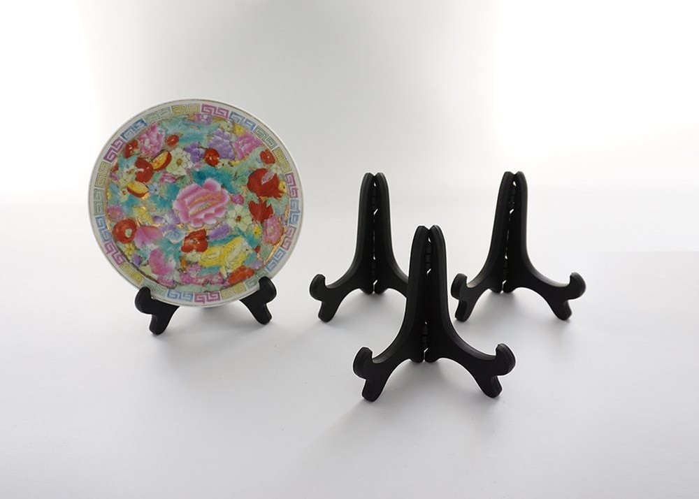 4 Inch Black Display Easel Stands Plate Frame Holder 4 Pack