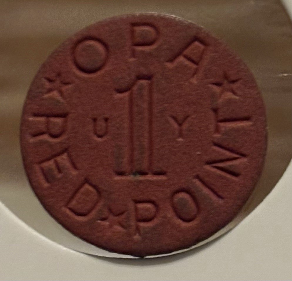 Opa Red Point UY WWII US Ration Token