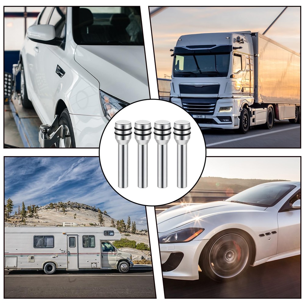 4 Pieces Car Door Lock Knobs Inner Pull Pin Cover Universal Sliver