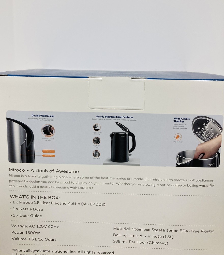 Miroco Electric Kettle MI-EK003 COLOR WHITE