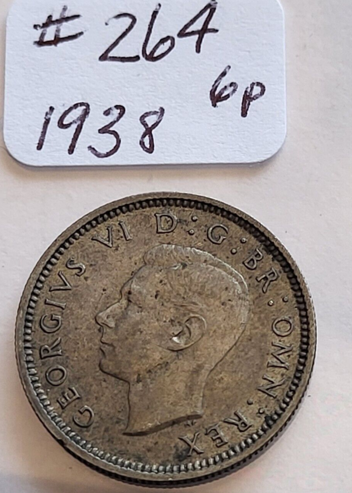 1938 Six Pence Great Britain - Silver - George VI