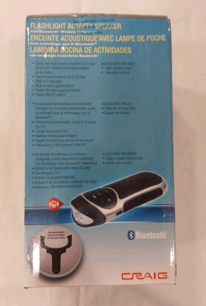 Craig Electronic Bike Flashlight Activity Speaker Bluetooth Wireless Technology