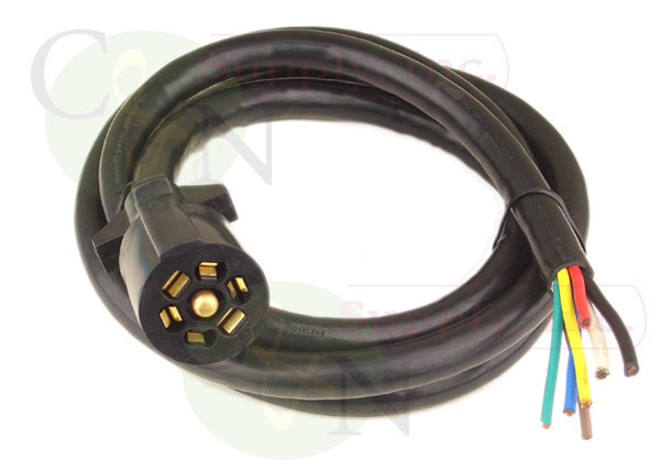 7 Way RV 7' Cord With Universal Molded Trailer Light Plug