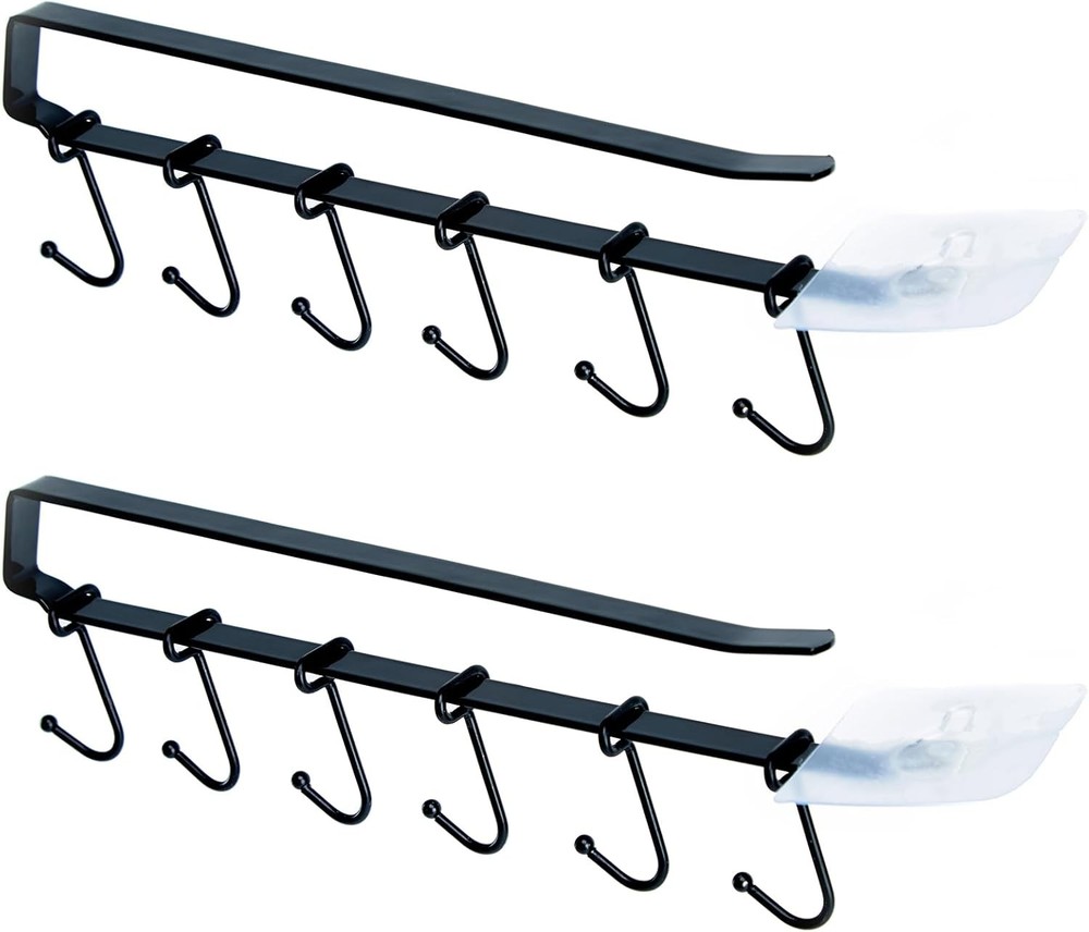 Mug Rack Under Cabinet Coffee Cup Holder Each Bracket is Equipped W/ 6 &