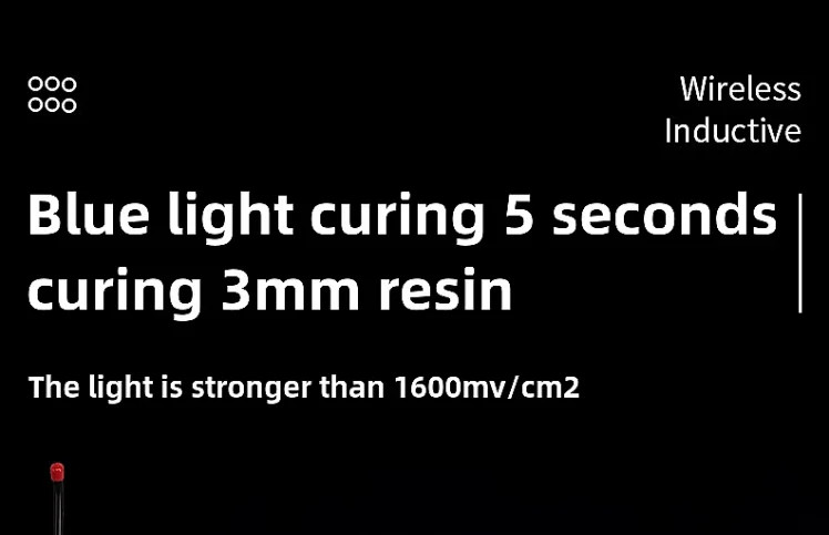 Dental Curing Lamp Wireless 5W High Power 1 Second Caries Detection 2000mw
