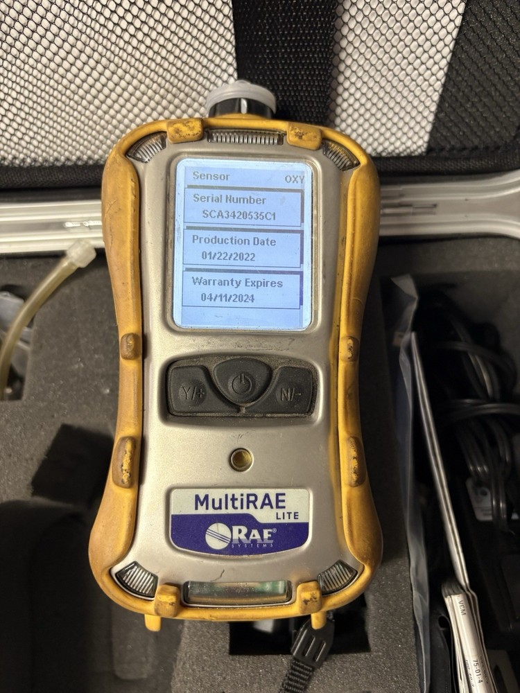 Rae MultiRae Lite PGM6208 Multi Gas Tester Bundle Case Accessories-TESTED-READ!!