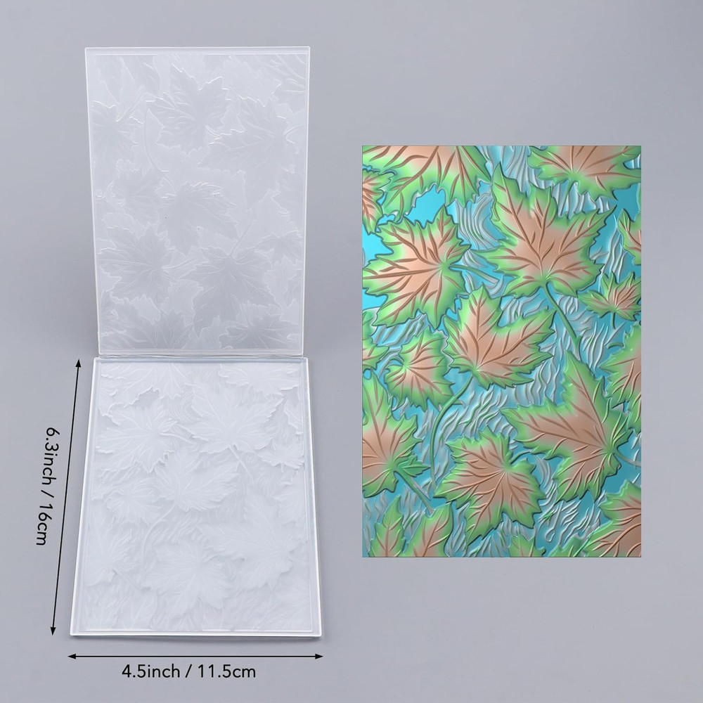 3D Embossing Folder for Card Making Maple Leave Background Plastic Embossing Fol