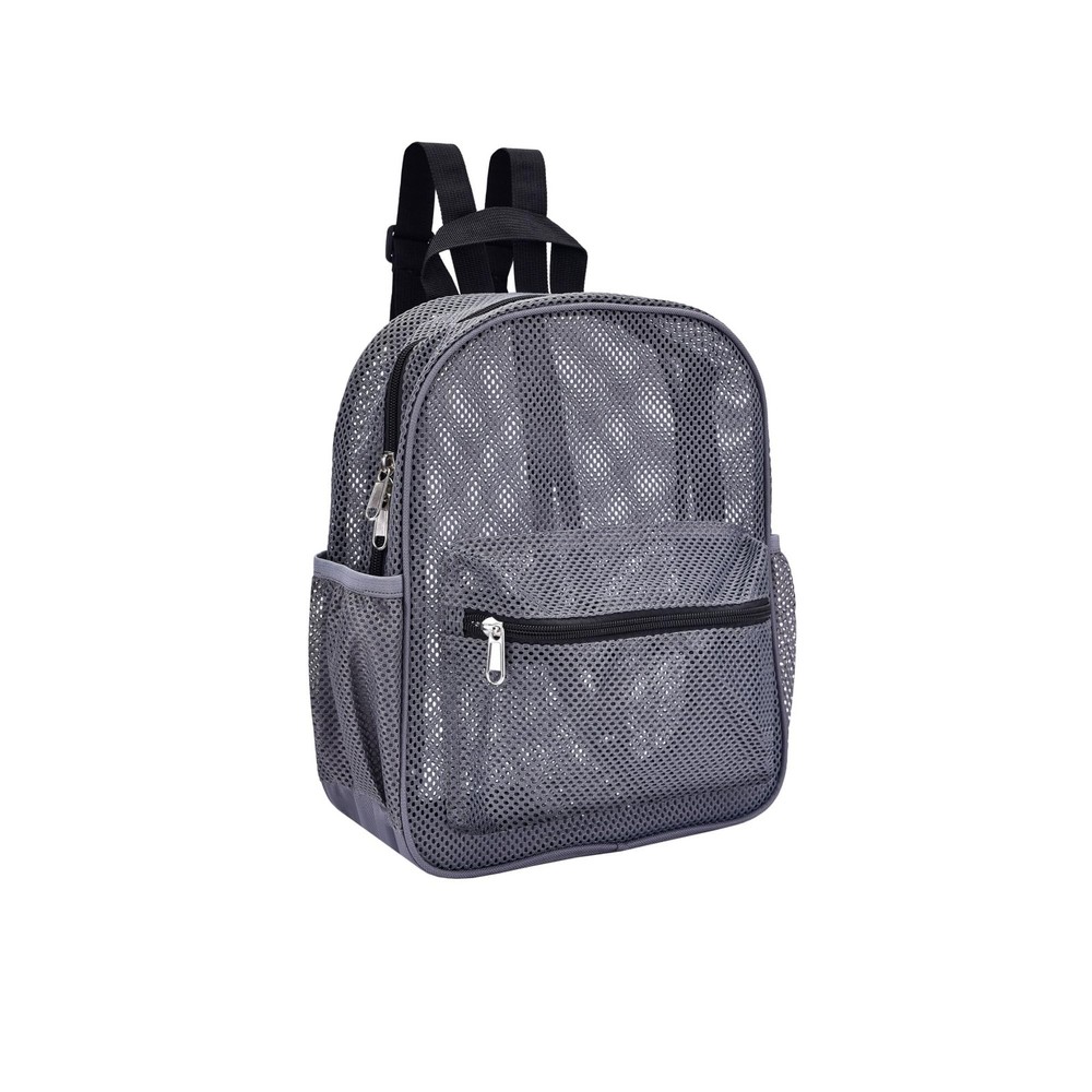 MAY TREE Grey Mesh Backpack for School, Beach, 10*4.5*12 inches,