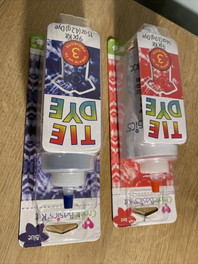 Create Basics Tie-Dye RED & BLUE Make Up To 3 Projects Per Kit LOT 2