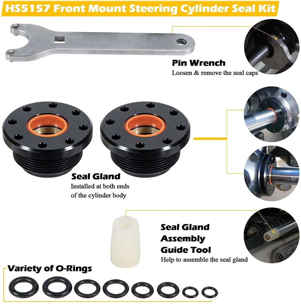 Bracket Puller & HS5157 Hydraulic Steering Cylinder Seal Kit Fit For Seastar