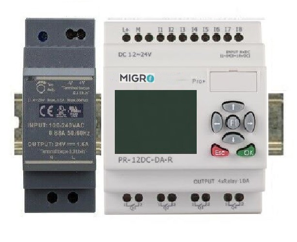 PLC Programmable Controller Fuction Logic Softw 8 in, 4 Out HMI w USB interface