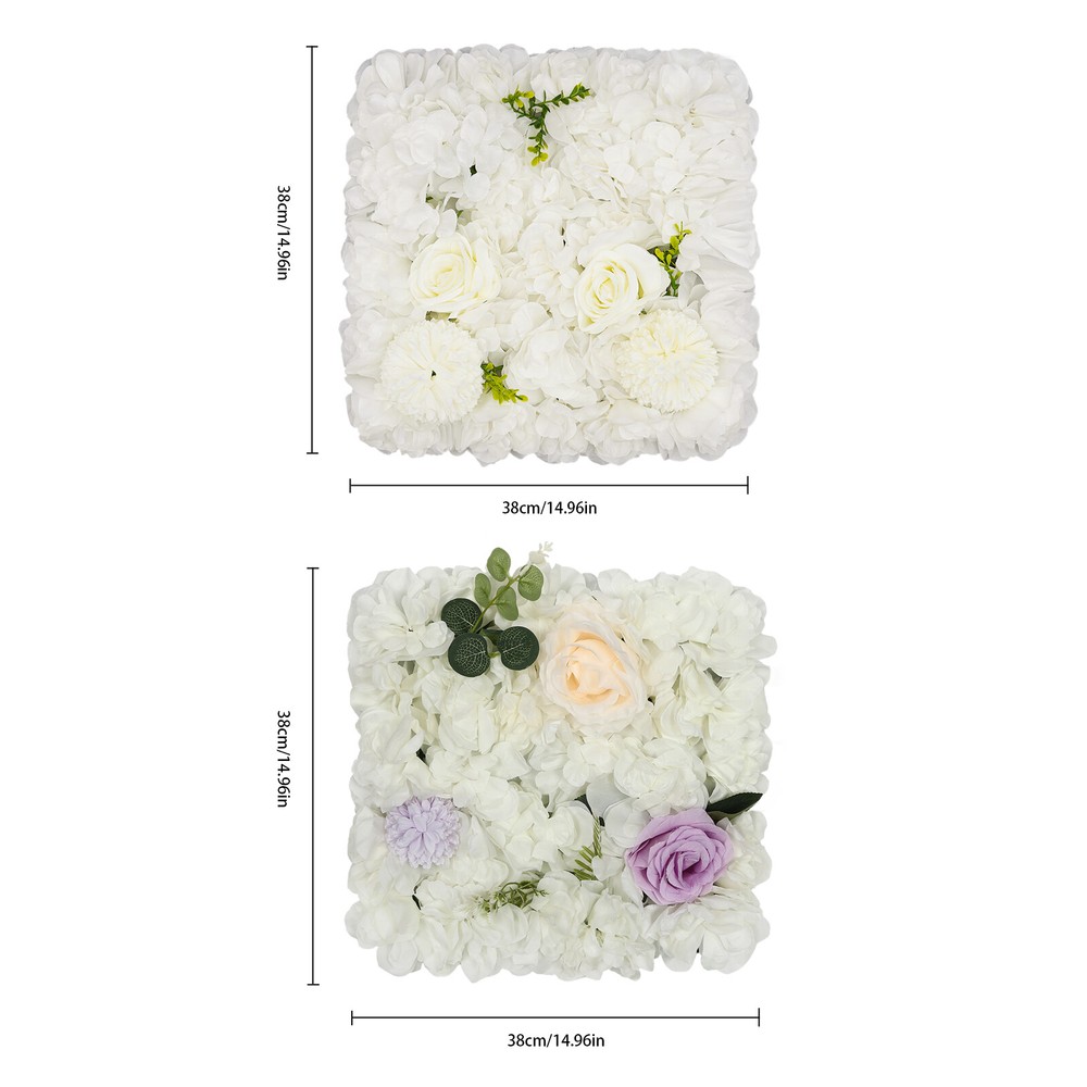 3D Flower Wall Panel-12pcs Artificial Flower Wall Background Silk Rose Wedding