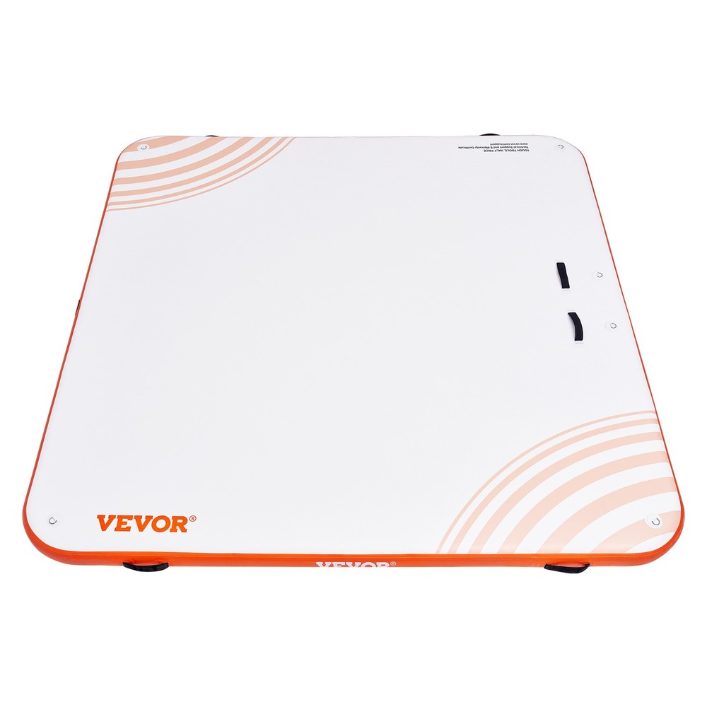 VEVOR Inflatable Floating Dock 7x7FT Inflatable Dock Platform Mat with Ladder