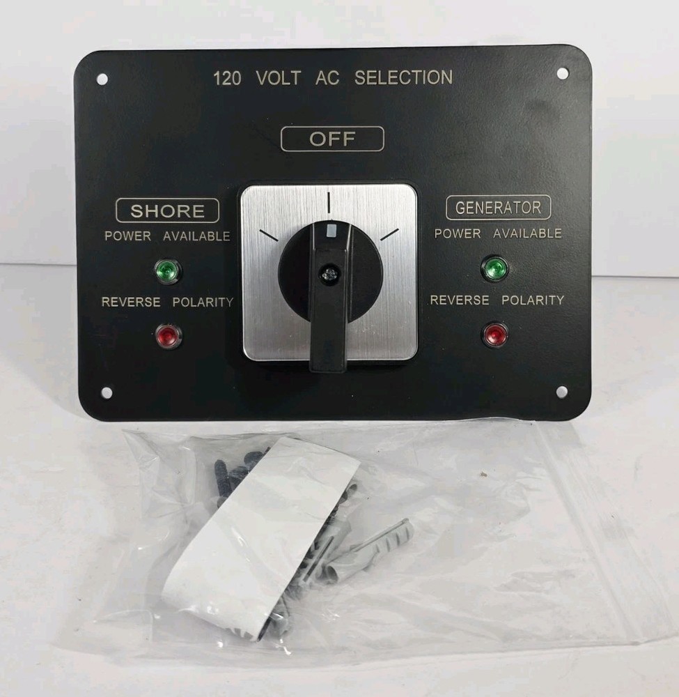 Efficient 120V Rotary Switch Panel with LED Indicators - Ideal for RVs & Boating