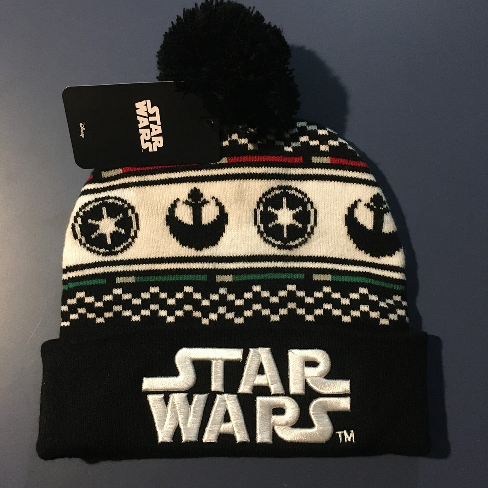 Star Wars Winter Hat Stocking Cap NEW Ugly Sweater Pattern NWT Beanie Ski