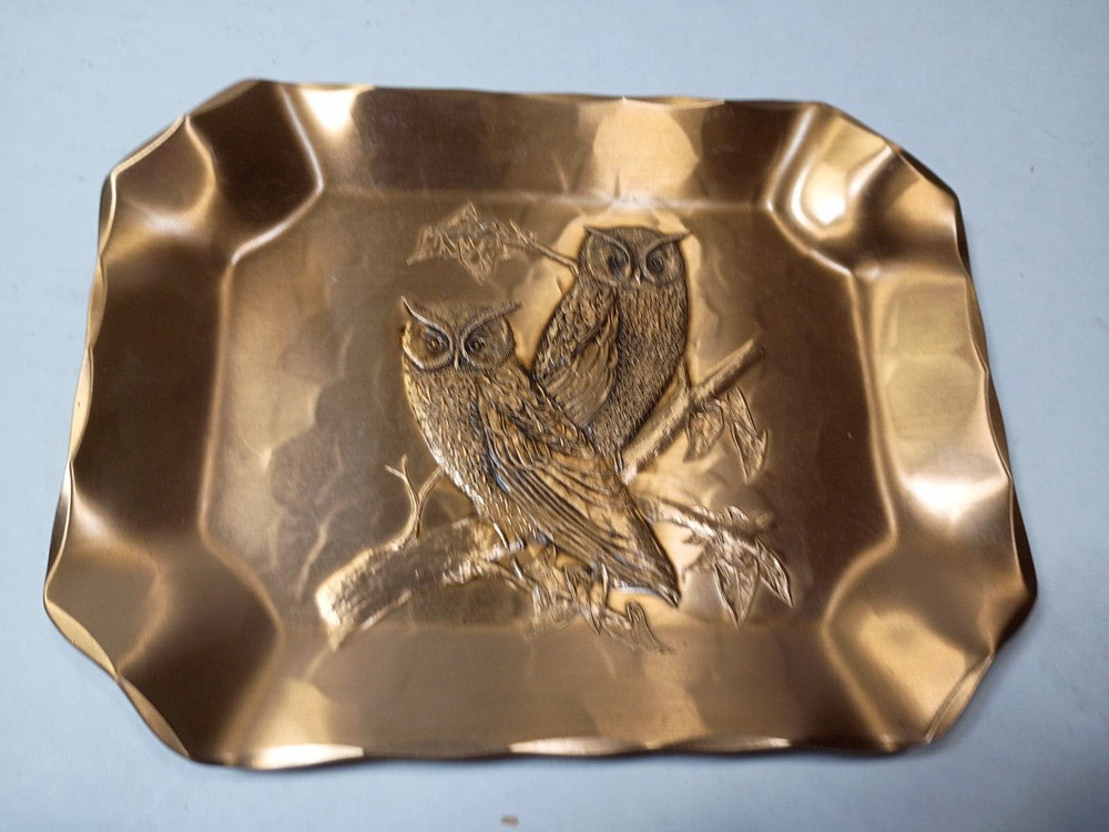 Solid Bronze Hand made Owl / Bird tray / dish Wendall August forge