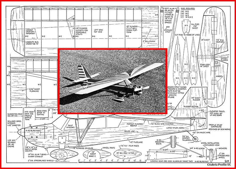 Model Airplane Plans (UC): CITABRIA 52" Profile Stunt for .29-.40 Engine