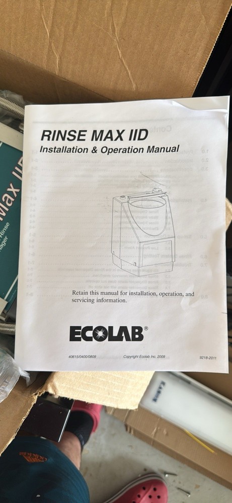 ECOLAB RINSE MAX IID dispenser