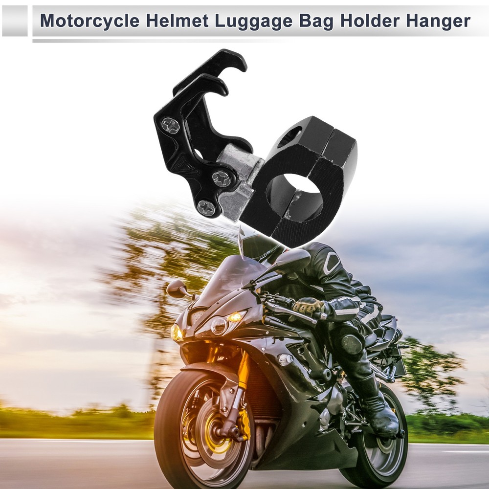 Motorcycle hook square with imprint 1 pcs black length 72mm