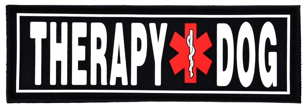 Removable 3D Rubber Patch "THERAPY DOG" 2" X 6"