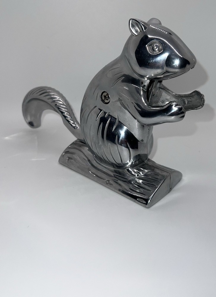Vintage Davy Crackit Decorative Squirrel Chrome Nutcracker Tool. New In Box