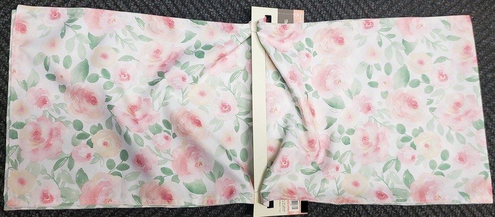 1 Fabric Printed Reversible Kitchen Table Runner (13"x72") MULTICOLOR FLOWERS,HL
