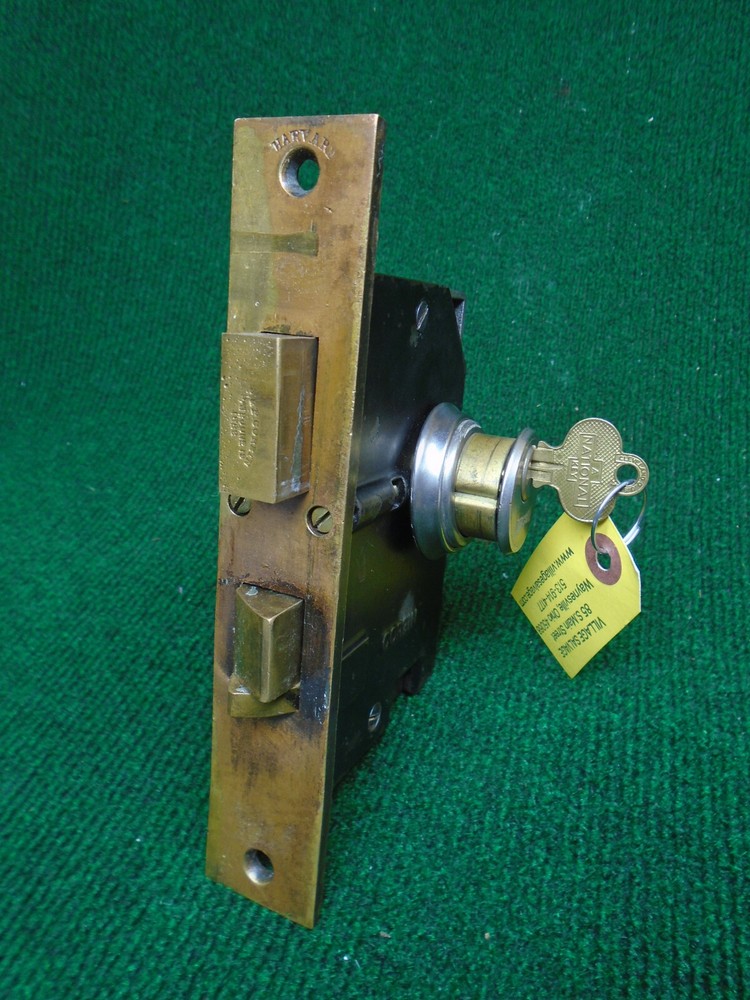 CORBIN # 188 ENTRY MORTISE LOCK DOUBLE THUMB SET, DOUBLE CYLINDERS NICE (9430)