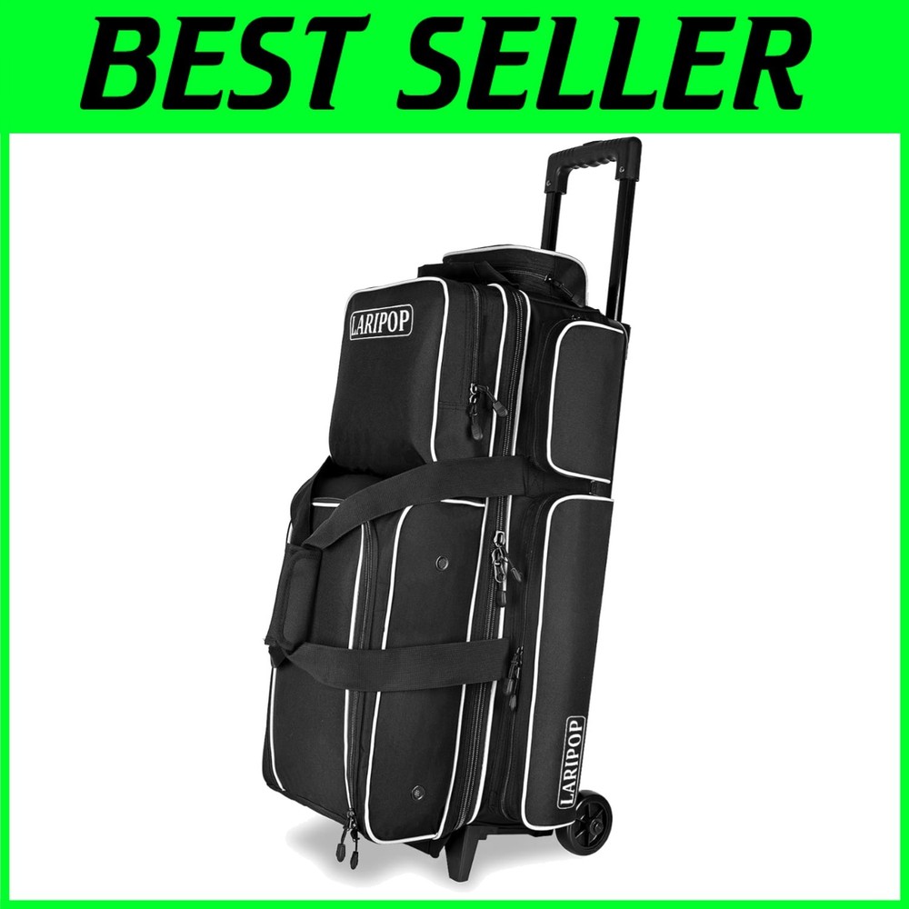 Spacious 3 Ball Bowling Bag with Retractable Handle