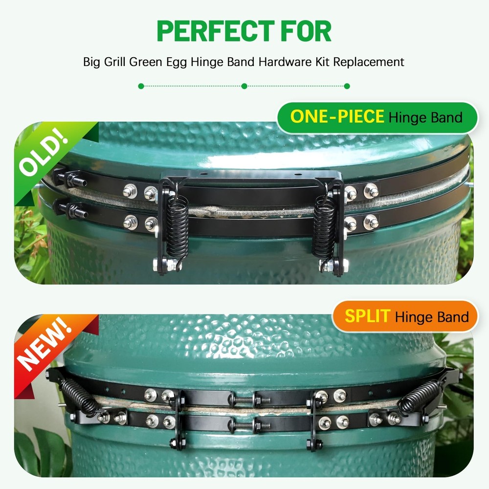 Band & Hinge Hardware Kit for Large Big Size Green Egg, Replacement Hinge Bol...