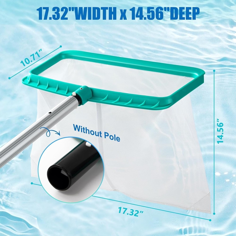 Pool Skier Net Without Pole, Large Capacity Pool Debris Removal Net