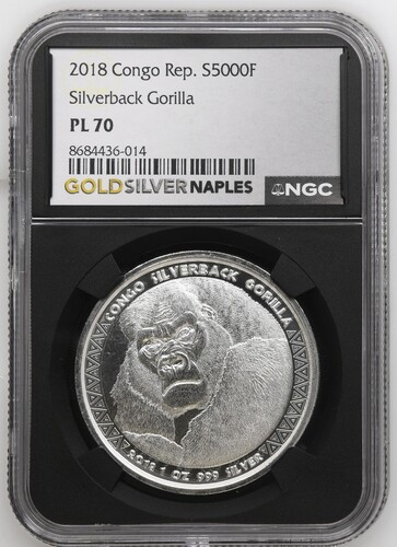 2018 congo Rep S5000F Silverback Gorilla PL 70