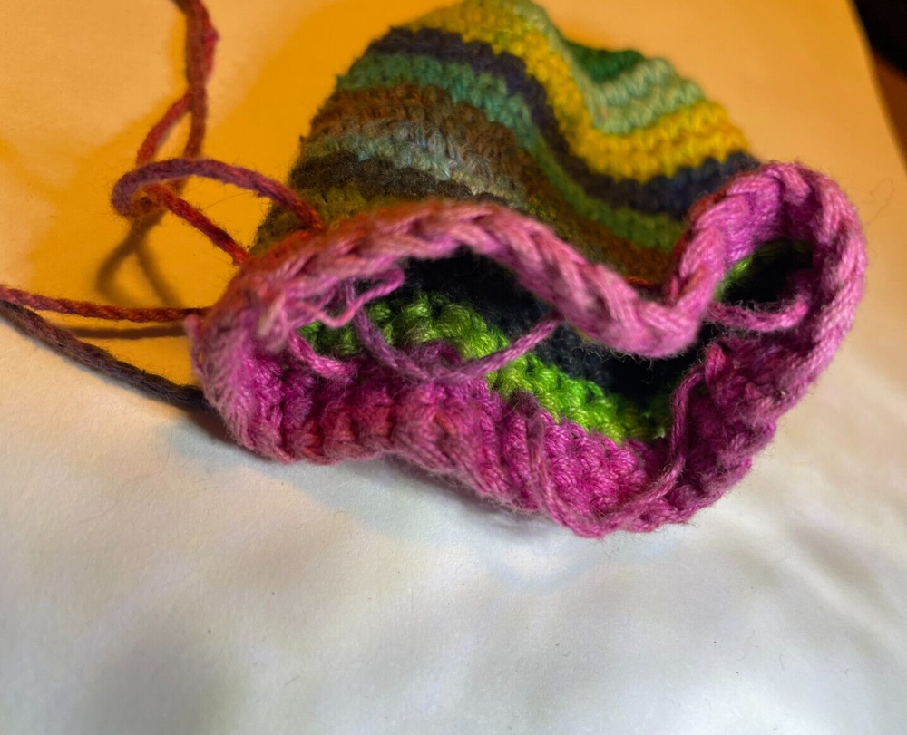 Hand-Crocheted Drawstring Trinket Pouch
