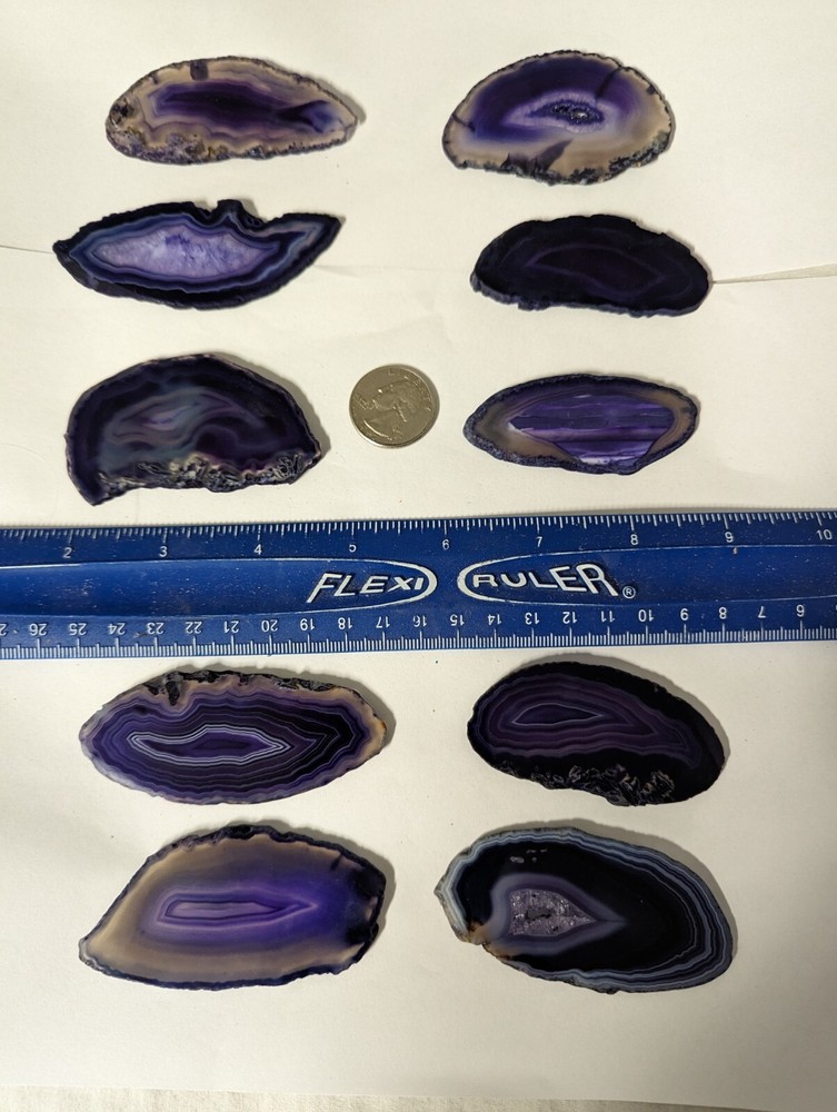 1 large thin agate slice per lot purple