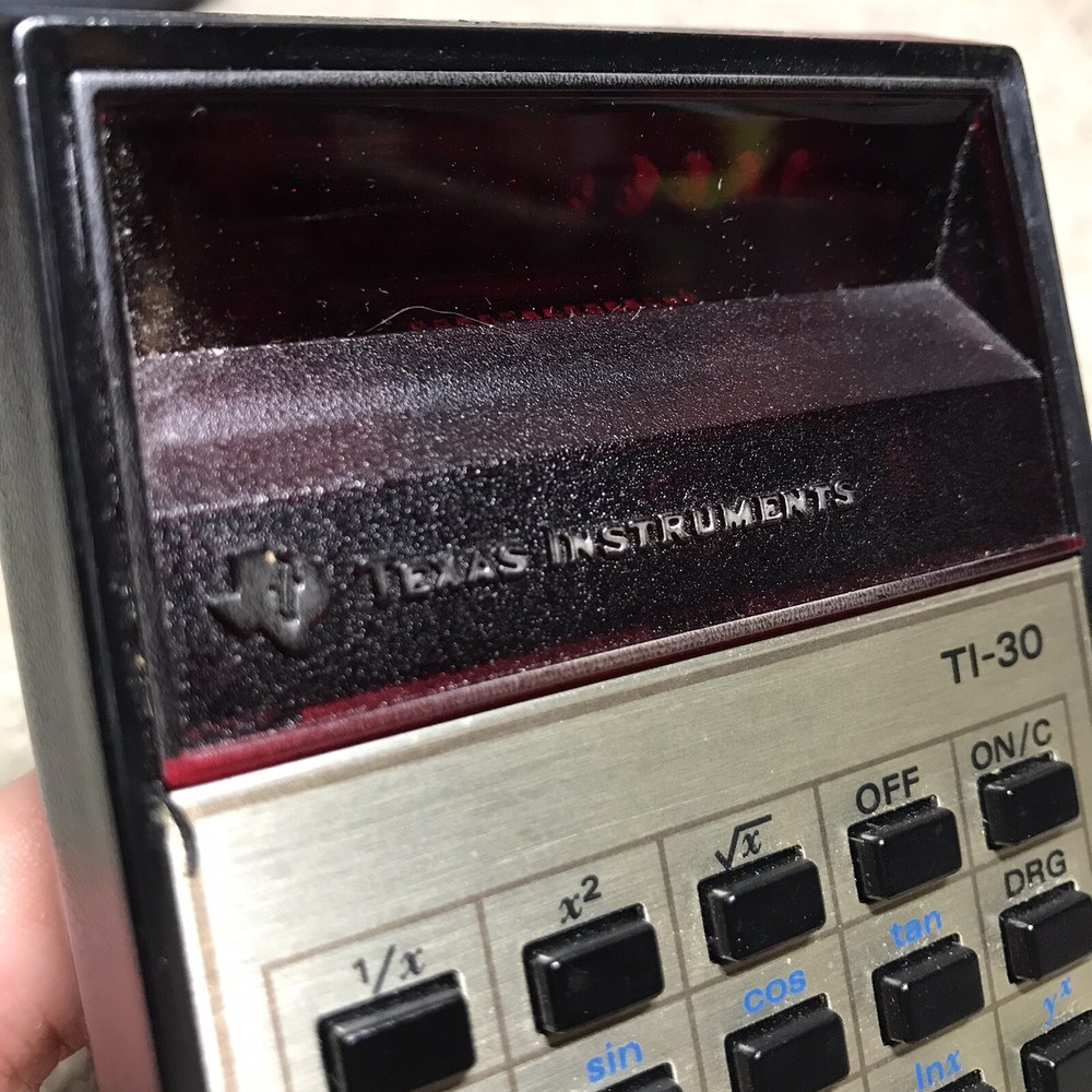 Texas Instruments TI-30 Electronic Calculator w/ Manual & Case Tested Vintage