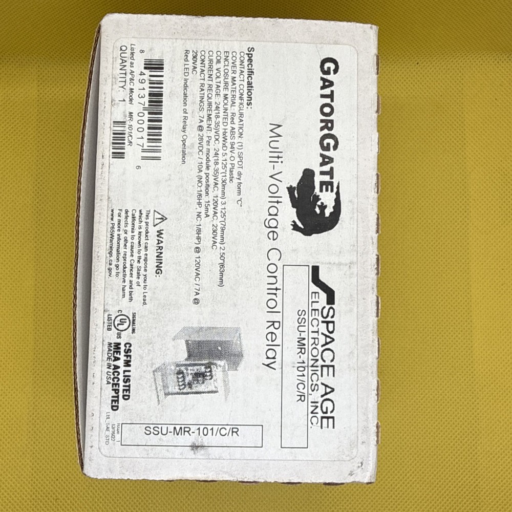 SPACE AGE SSU-MR-101/C/R Multi-Voltage control Relay